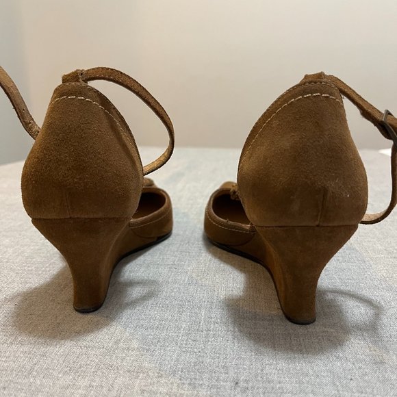 ZARA Brown suede Pointed Toe Wedge Shoes | 36 - Picture 6 of 11
